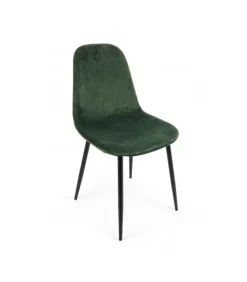 Outlet CONTEMPORARY STYLE SET 4 SEDIA IRELIA VELLUTO VERDE SCURO