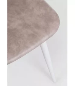 Online CONTEMPORARY STYLE SET 2 SEDIA KYRA BIANCO PU BEIGE VINTAGE