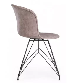 Sale CONTEMPORARY STYLE SET 2 SEDIA LOFT NERO PU BEIGE VINTAGE