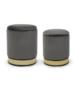 Clearance CONTEMPORARY STYLE SET2 POUF CONTENITORE MILENA GRIGIO SC