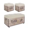 Hot CONTEMPORARY STYLE SET3 POUF TRAVEL PARIS CORDA