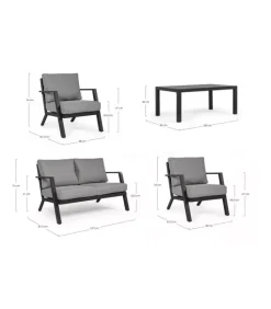 Clearance CONTEMPORARY STYLE SET4 SALOTTO C-C HARLEY ANTRACITE YK13