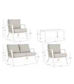 Clearance CONTEMPORARY STYLE SET4 SALOTTO C-C HARLEY BIANCO YK11